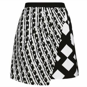 PETER PILOTTO for TARGET Textured Geometric Asymmetrical Wrap Skirt  Black White